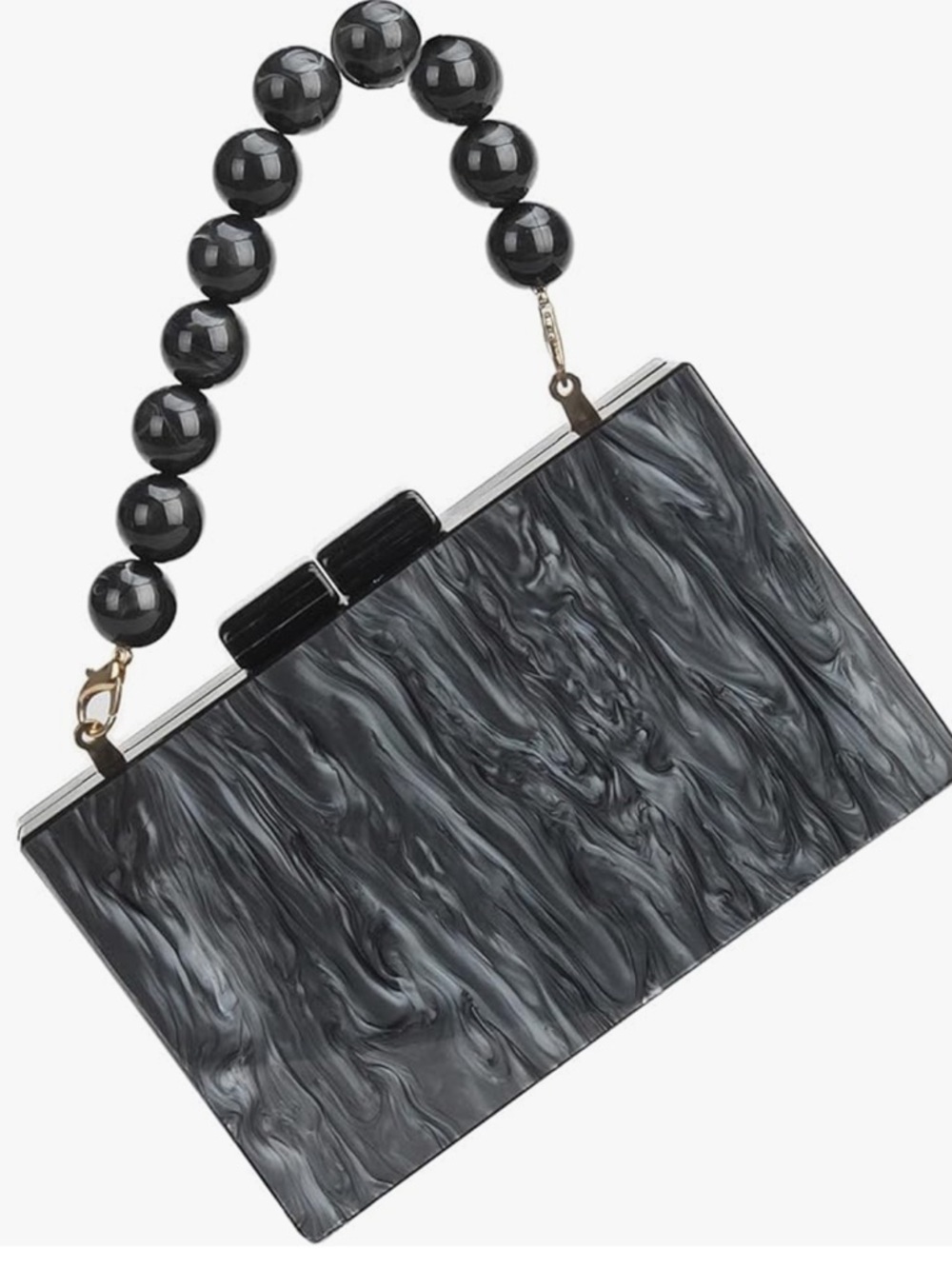 a new day Black Textured Bead-Handle Clutch Wristlet